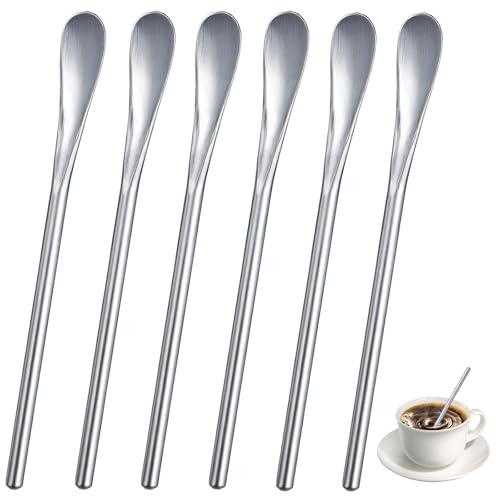 HAPPOW 6 st. espressoskedar, 13 cm små skedar, espressoskedar i rostfritt stål 304, blandningssked för kaffe, te, cocktails, is och honung