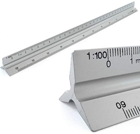 KULTLOGGEN MAS500 Triangulär skala, Grå, 30 cm
