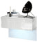 Vladon Nachttisch Sleep, Made in Germany, Nachttischschrank mit Schublade zur Wandmontage, Weiß matt/Weiß Hochglanz, inkl. LED-Beleuchtung (60 x 46 x 35 cm)