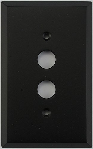 Classic Accents Painted Stamped Steel Switch Plates - (1 Gang Push Button Light Switch, Black)