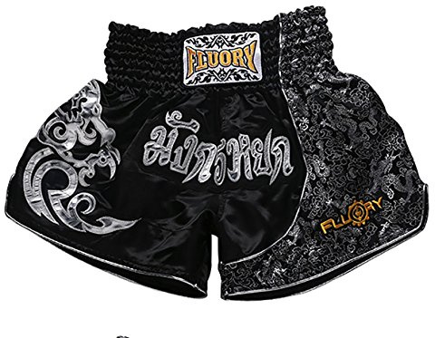 Pantaloncini da combattimento per MMA Fluory, con scritta Muay Thai, adatti per allenamenti, combattimenti in gabbia, grappling, arti marziali, kickboxing