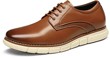 Bruno Marc Men's Crossflex Neat Polish Dress Sneakers Casual Oxford Formal Shoes,Size 10,Brown,GRANDPLAIN