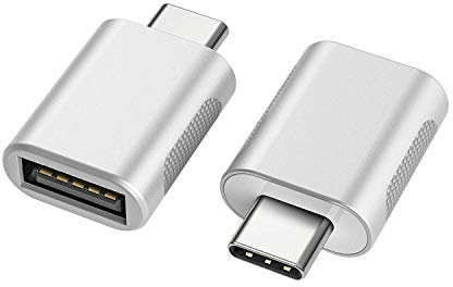 Nonda Adaptateur USB C vers USB (Paquet de 2), Adaptateur USB-C vers USB 3.0, Compatible avec MacBook Pro, Air, iPad Pro 2020 (Argent)