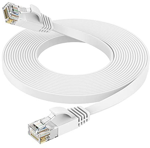 Ercielook Cable Ethernet 7 metros de alta velocidad Cat 6 Cable de red plano con conectores Rj45, Cable LAN largo para router, módem, PS4/5, Xbox