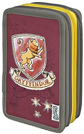 Scooli - Tripledecker Schüleretui Harry Potter - Großes Schüleretui mit hochwertigen Stiften - praktisch und funktional - für die Schule und unterwegs - hochwertige Qualität - ab 6 Jahren
