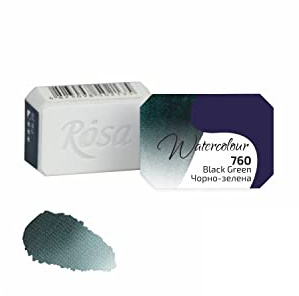 7 Artists Aquarellfarbe Schwarz Grün – 1/1 Näpfchen Aquarellfarben Einzeln | Professionelle Hochwertig Künstler Aquarell Farben | Aquarellfarben Set Einzeln