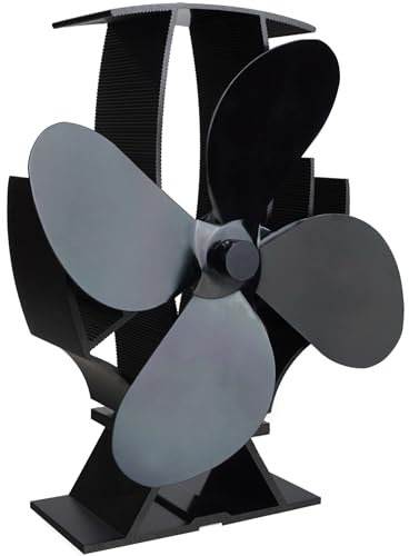 Forest Master - Ventilatore per Stufa Semi-riscaldata superveloce - Ventilatore per Camino efficiente e Alimentato a Calore per stufe a Legna e stufe a Legna (Nero)