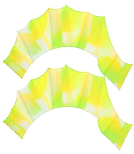 PATIKIL Guantes de Natación de Silicona 1 Par de Guantes de Natación con Dedos Tipo Rana para Resistencia al Agua Tono Verde Talla L