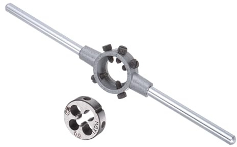 CoCud Juego de Mango de Terraja Terraja de Rosca M8x1 para 25mm de Diámetro Exterior/Kit de Llave para Terrajas M7-M9 - (Aplicaciones: para Reparación de Roscas) 1 Juego