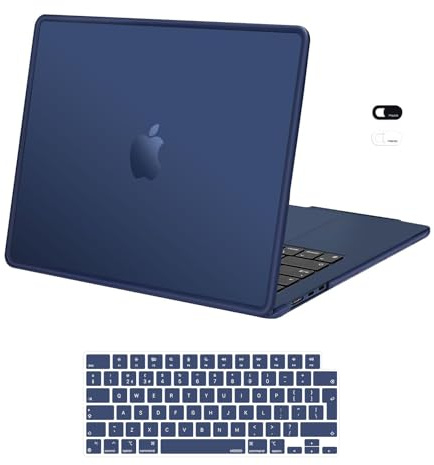 MOSISO Compatible with MacBook Air 13 inch Case M5 M4 M3 M2, Midnight Blue