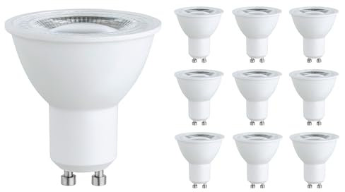SEBSON Lampe GU10 LED warmweiß 2,5W Energieeffizienzklasse A, ersetzt 50W Halogen, 450lm, Leuchtmittel 90°, Deckenstrahler 230V - Einbaustrahler ø50 x 53mm - 10er Set