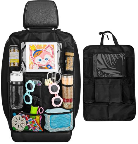 KUOFANY Supporto di protezione dello schienale dell'auto Organizzatore multitasche, Organizzatore per sedili, protezione per schienale dell'auto in tessuto Oxford di facile manutenzione