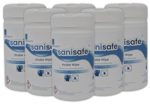 6 X Sanisafe Food Probe Wipes - 200 Sheets - Anti-Bacterial, Disinfectant Wipes