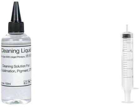 Kit de solución de Limpieza de la Cabeza de 100 ml de Impresora Compatible con impresoras de inyección de Tinta para el Mantenimiento de la Boquilla y el Cabezal de impresión(100ML Clear and Tool)