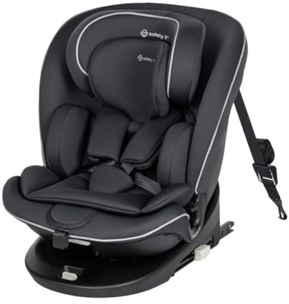 Safety 1st Saturn 360 i-Size, seggiolino auto girevole 360°, 0–12 anni (40–150 cm), ISOFIX, seggiolino bebé, rotazione FlexiSpin, 5 posizioni reclinabili, 12 poggiatesta, Black