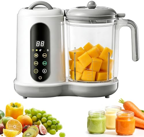 Baby Food Maker, One Step Baby Food Processor Blender Puree Maker Grinder Mills with Auto Cooking & Grinding Steamer and Blender with 4 Cooking Presets, BPA-Free, Self Cleans, Touch Screen Control