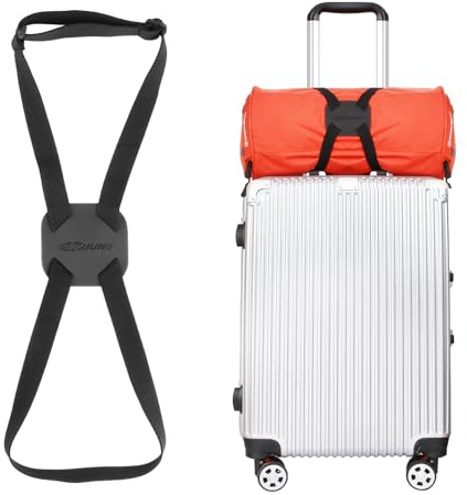 Luggage Straps Bag Bungees for Add a Bag Easy to Travel Suitcase Elastic Strap Belt (Black, M-Black)