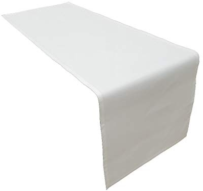 1 x camino de mesa (corredor de la tabla) en el color blanca 45x150 cm 100% algodón 285 gr/qm. Calidad alta de la marca Lemos-Home.