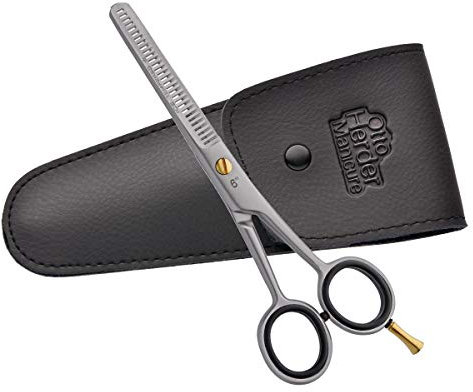 Ciseaux de coiffeur OTTO HERDER® - 16,5 cm - En acier inoxydable avec vis dorées - Ciseaux de coupe à effiler pour désépaissir les cheveux pour homme et femme