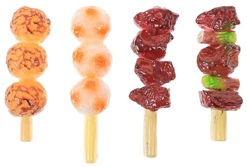 NUOBESTY 4Pcs Kinder Grill Spielzeug - Realistische BBQ Lebensmittel Spielset für Dekoration, Display Requisiten und Pädagogisches Spielen