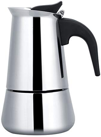 Espressomaskin i rostfritt stål, moccakanna, espressomaskin för camping, lämplig för alla typer av kokplattor, 450 ml, 100 ml