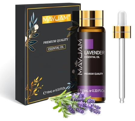 MAYJAM Aceite Esencial de Lavanda 10ml, Aceite de Lavanda para Difusor, Humidificador, Bricolaje, Hogar, Accesorios