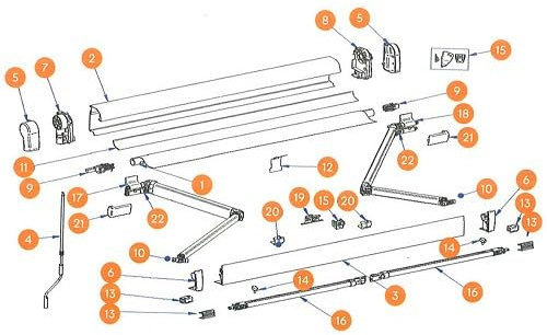 Rändelschraube Stützfuß, 2 Stück - Thule Ersatzteil Nr. 1500602225 - für Typ 4900/Tristor