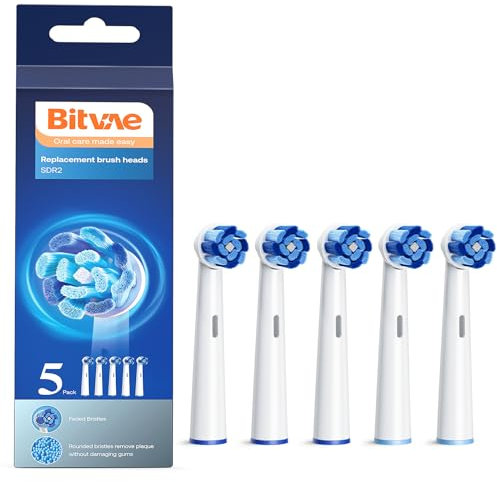 Bitvae R2 Ultimate Clean Testine di ricambio per spazzolino da denti, testine per spazzolino elettrico, 5 conteggi