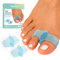 Welnove Zehentrenner mit 2 Schlaufen - Packung mit 12 weichen Gel-Bunion-Korrektoren - Großzehenabstandshalter für Ballenschmerzen und überlappende Zehen - Blau