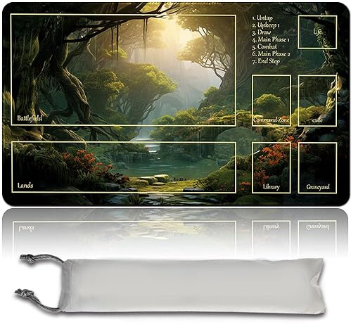 MPLR BOARD GAME Brettspiel MTG Spielmatten+Kostenlose wasserdichte Bag,Stitched Edges,Smooth Rubber Surface,MTG PlayMat with Zones(An original Black Lotus Playmat) (MTG (15))