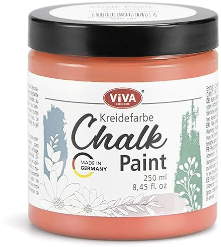 Viva Decor Chalk-Paint - Coral Reef - Rot 250ml - Für Möbel, Wand und Deko, Mattes Finish, Wasserbasiert, Hochpigmentiert, Ideal für Shabby Chic & Vintage Look für Holz & andere Oberflächen