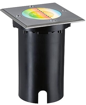 Paulmann 94846 LED Outdoor luminaire recessed Floor luminaire Smart Home Zigbee Floor IP67 Rectangular 110x110mm RGBW 4.9W 300lm 230V Brushed Iron