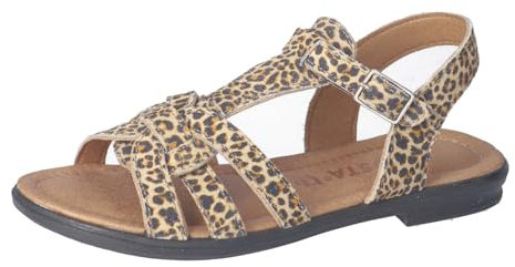 RICOSTA Mädchen Riemchensandalen BIRTE, Kinder Sandalen, Weite: Mittel, bequem, flach, Sommerschuhe, Freizeitschuhe, offene Schuhe, Desert (680), 35 EU