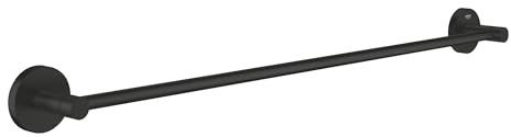 GROHE Start QuickFix Towel Rail (Metal, Concealed Fastening, Including Screws and Dowels, Extra Easy to Fit QuickGlue), Size 654 mm, Matt Black, 411782430
