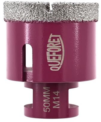QUEFORET Broca de Diamante 50mm x M14 - Corona para Porcelánico Azulejos Cerámica Mármol Granito para Amoladora Angular