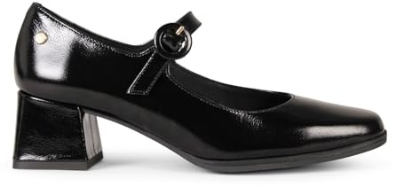 miMaO Mary Jane à Talon en Cuir Vernis Noir, EU 39