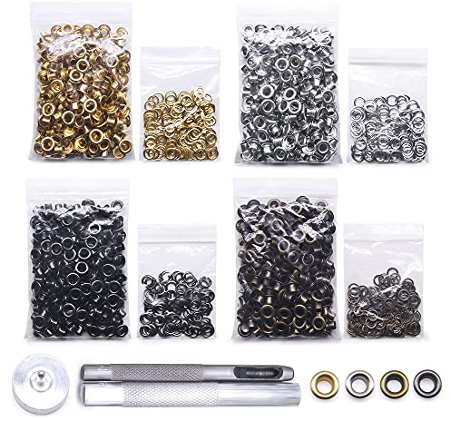 Jamsinmu Grommet Werkzeug Kit 800 Sets Grommet Einstell Werkzeug mit Ösenzange Ösenwerkzeug Set für Leder Leinwand Plane Zelt 200# Inner 4mm