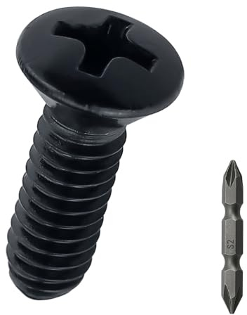 #8-32 x 1/2 Stainless Oval Head Machine Screws (100 pcs), 18-8 (304) Stainless Steel Phillips Drive Oval Head, Full Thread, Black Coated, Fayeploo (Screwdriver Bit Included)