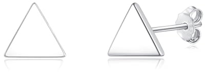 Cangall Ohrstecker Silber 925 Klein, Silber Kreuz/Kreis/Dreieck Ohrstecker | Hypoallergen 925 Sterling Silber Flache Ohrringe Stecker, Unisex Schlafen Knorpel Damen Silber Ohrstecker für Mädchen Männer