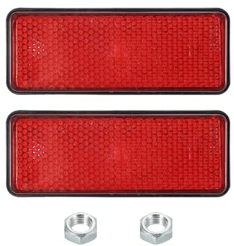 PATIKIL Rectangle Rear Reflectors, 2 Pcs Safety Reflective Warning Reflector Plastic Universal Motorcycle Reflector with M5 Screw Mount for Car Motorcycle Trailer Bike Bicycles, Red