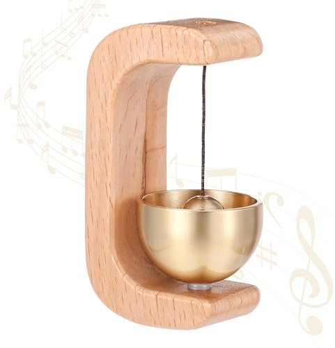 Hshenjhu Carillon de Sonnette en Bois, Sonnette Magnétique sans Perçage, Carillon éolien avec Cloche en Laiton, Entrée Magasincarillon Porte D'entrée pour Entreprise, Bureau, Maison, Jardin