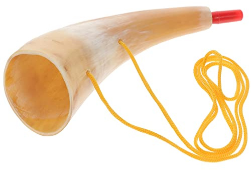 Yardwe Viking Blow Horn Made of Ox Horn Portable 18.50X6.50X5.50cm | Made of Ox Horn, Clear Sound, Wear-Resistant, 18.50X6.50X5.50cm, 1 X Horn