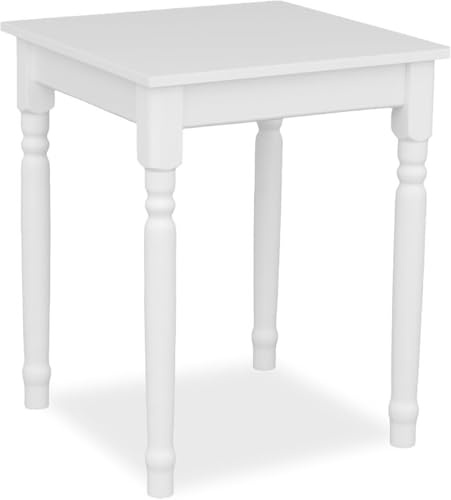 Metdrew Esstisch aus Holz | küchentisch 60x60 | holztisch | Tisch mit dekorativen Beinen | Esstisch für 2 Personen | Tisch klein küche | skandinavisch | küchentisch weiß | Tischplatte: Weiß