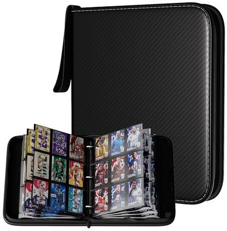 Flekko Carpeta de tarjetas de 9 bolsillos, 720 bolsillos de doble cara, carpeta de coleccionista de poliuretano, carpeta impermeable con cremallera para MTG, TCG y álbumes de tarjetas deportivas