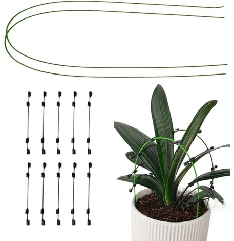 Patifirst Tutores y Soportes para Plantas - Soportes para Plantas de Interior,Pértigas Metálicas Flexibles con Clips Ajustables para Invernadero Jardín Césped Interior Exterior Orquídeas Hortalizas