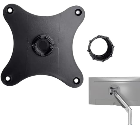 Rechory Placa adaptadora de montaje para TV con agujero de 75 mm, piezas de soporte de montaje para TV, accesorios de cabeza de bola de 17 mm, portátil para proyector de pantalla digital, hogar, lugar