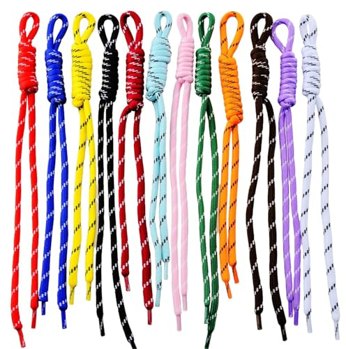 VelvetGlow Paracord nyckelring väska berlocker paracord rep nyckelring väska berlock 12 st färgglada flätade kod berlocker för handväska handgjord rep nyckelring ryggsäck handväska dekoration