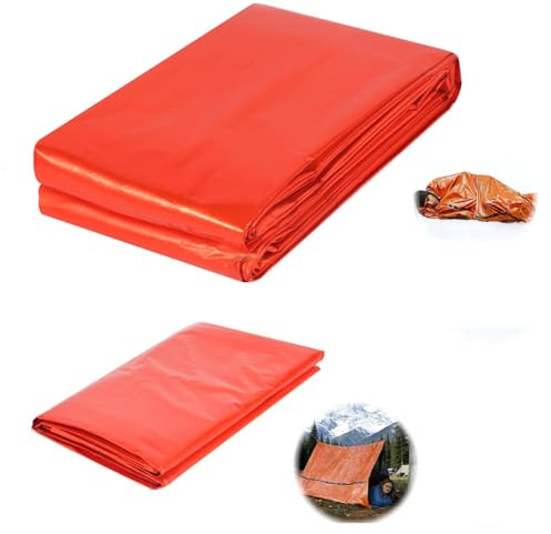 msymsyu 1 sacco a pelo di emergenza, 1 tenda da bivacco, 220 g, tenda di salvataggio per attività all'aperto, avventura, escursionismo