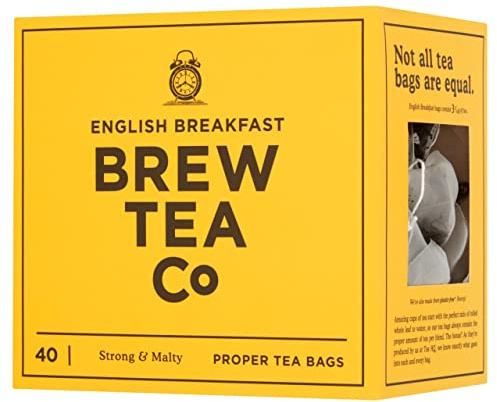 Brew Tea Co - English Breakfast Proper Tea Bags - Strong and Malty - 40 Tea Bags