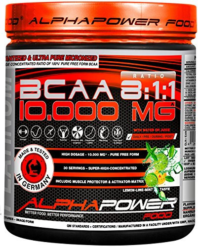 BCAA Pulver Zitrone Hochdosiert 500g I Stärker als 2.1.1, Komplex 8.1.1 mit extra Leucin, Valin, Isoleuchin I Vegan Instant Aminosäuren Drink, SUPER Löslich & Top Geschmack